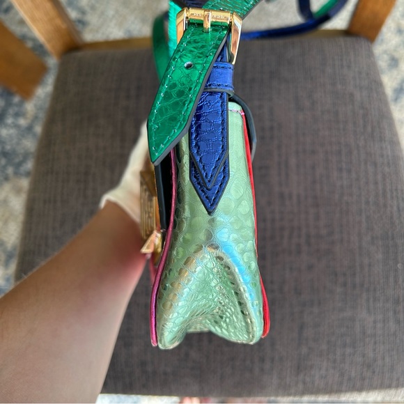 KURT GEIGER Metallic Colorblock Leather 20 Mini Convertible Bag LIKE NEW - Picture 9 of 17